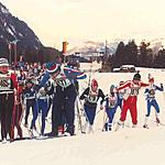 Campitello - The skiers in Campitello di Fassa